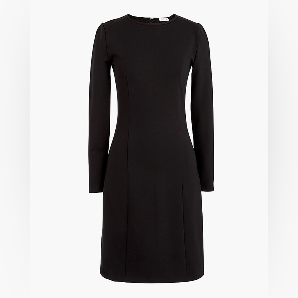 J.Crew Factory Long-Sleeve Stretch Ponte Dress – Black (Size 4)